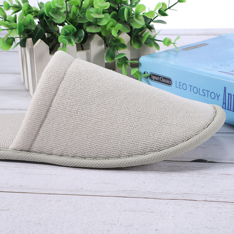 White Cotton Slippers Men Women Hotel Disposable Slides Home Travel Sandals Hospitality Footwear One Size On Sale