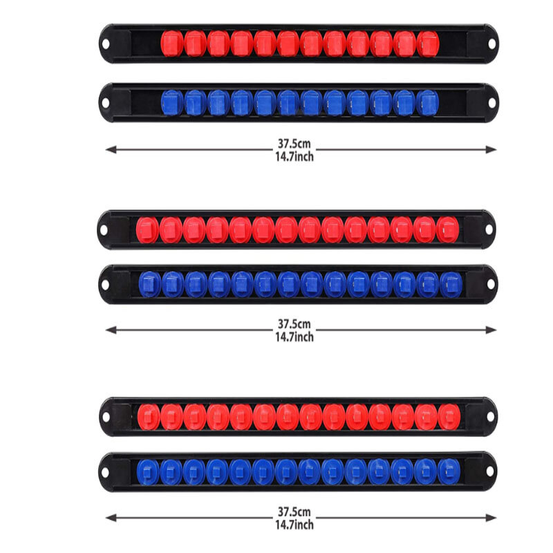 360 ° giratória abs soquete organizador 1/4 Polegada 3/8 Polegada 1/2 Polegada qualidade premium soquete clipe ferroviário titular soquete organizador ferramentas azul & vermelho