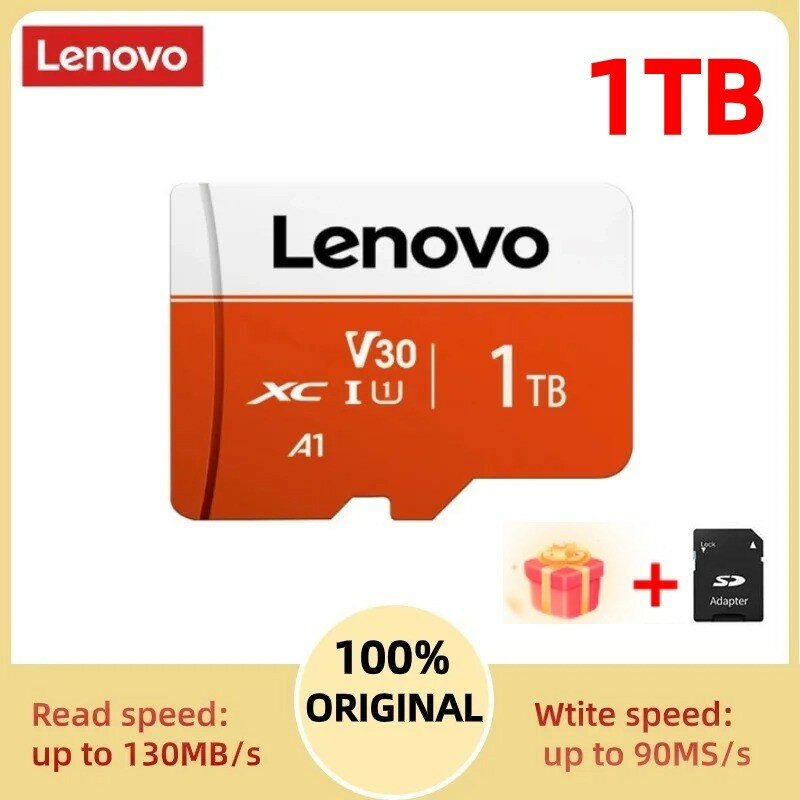 Lenovo 1TB Flash Memory Card 128G Ultra Memory SD Card Waterproof 512GB Large Capacity for 1080p 3D Full HD Camera With Adapter
