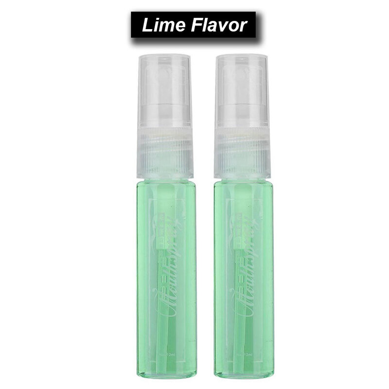 Spray d'hygiène buccale pour adultes, désodorisant Portable, parfum menthe + citron vert, pour l'élimination des mauvaises odeurs de fumée, 12ml, 2 pièces