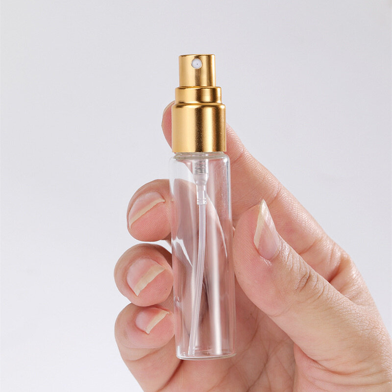 Portátil Mini Perfume Spray Garrafa, Garrafa De Vidro De Amostra Cosmética, Recipiente Vazio, Recarregáveis, 5ml, 10ml, 15ml, 50Pcs