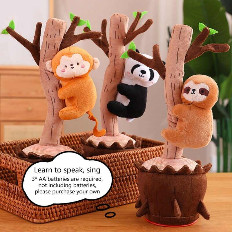 Brinquedo de pelúcia árvore dançante com desenho animado repetitivo árvore falante para presente infantil