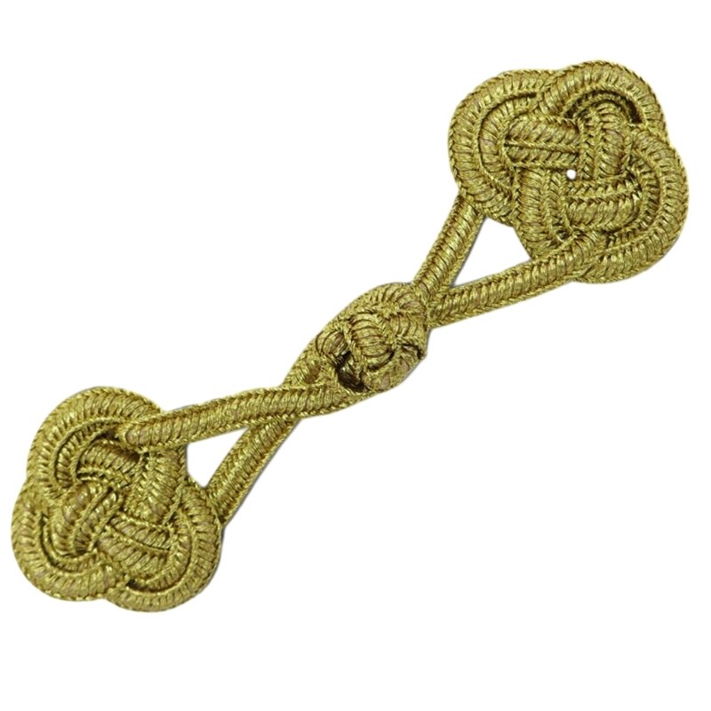 Chinese Cheongsam Buckle Traditional Knot Fastener Gold Wire Buttons DIY Crafts