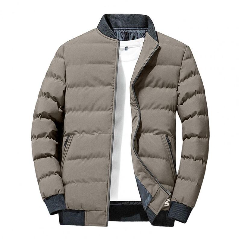 Jaqueta de beisebol acolchoada masculina algodão, casaco popular, super macio, bolsos coldproof