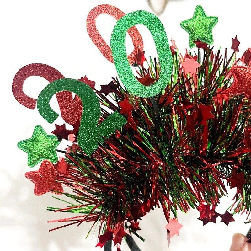 2024 NewYearEve Party Headband for Adult Children Glittering Star Hairhoop Christmas Party New Year Festival Decoration