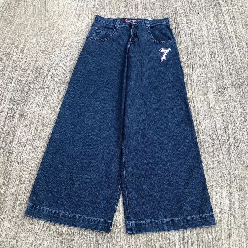 Джинсы JNCO Y2K в стиле хип-хоп, уличные штаны для скейтборда, графические мешковатые джинсы в стиле ретро, для мужчин и женщин, в стиле Харадзюку, в готическом стиле с завышенной талией