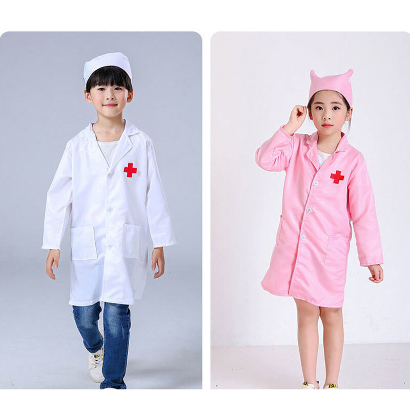 Kids Cosplay Clothes Boys Girls Doctor Nurse Uniforms Fancy toddler Christmas Xmas Role Play Costumes Party Wear doctor gown