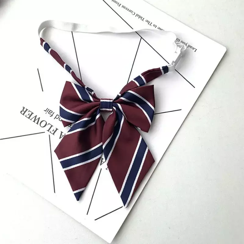 Японский галстук JK, аксессуары для женской одежды, декоративный галстук-бабочка для студенческой формы, галстук-бабочка в стиле колледжа, Красные Полосатые Галстуки для девочек