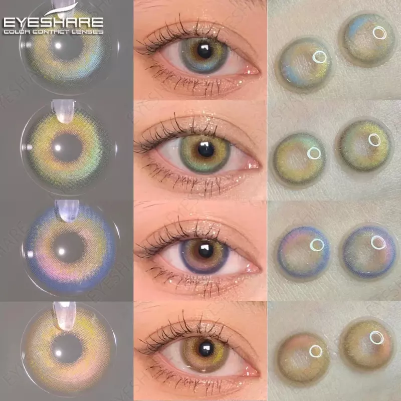 Eyeshare คอนแทคเลนส์สีใหม่1คู่สำหรับดวงตาสีน้ำตาลธรรมชาติคอนแทคเลนส์ตาแฟชั่นบลูรายปีเลนส์สี