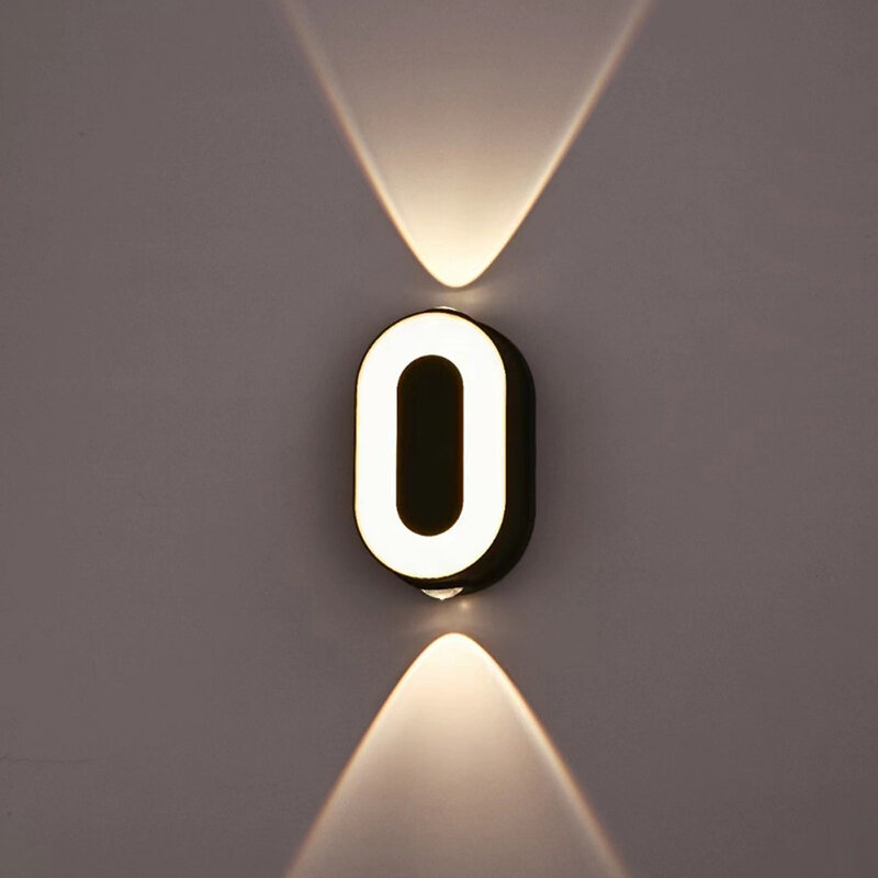 Светодиодный warm светильник 0-9, табличка для наружной стены, водонепроницаемый наружный настенный фонарь для сада, балкона