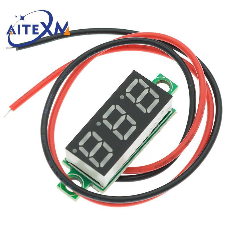 0.28 Inci 2.5V-40V Voltmeter Mini Digital Pengukur Tegangan Merah/Biru/Kuning/Hijau Layar LED Aksesori Komponen Elektronik