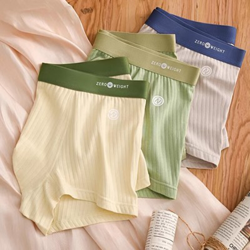 Boxershorts de algodão respirável masculino, roupa interior confortável, contraste listrado, cuecas masculinas, tamanho grande, L a 6XL