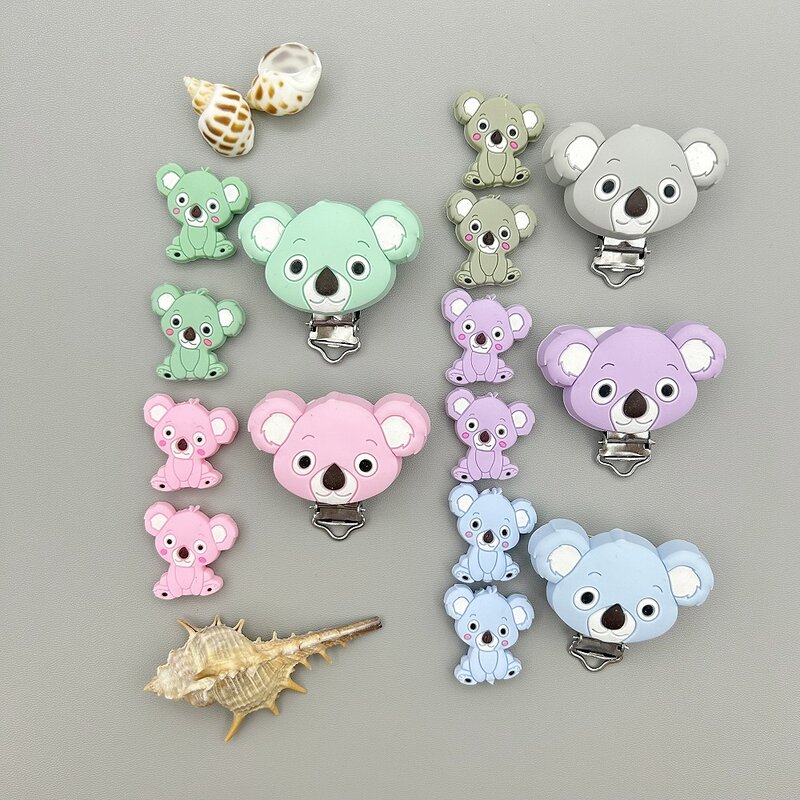 3PC Silicone Animal Clips Beads Bracket for Baby Pacifier Chain Holder Accessories Care Teether DIY Nipple BPA Free Baby Gifts
