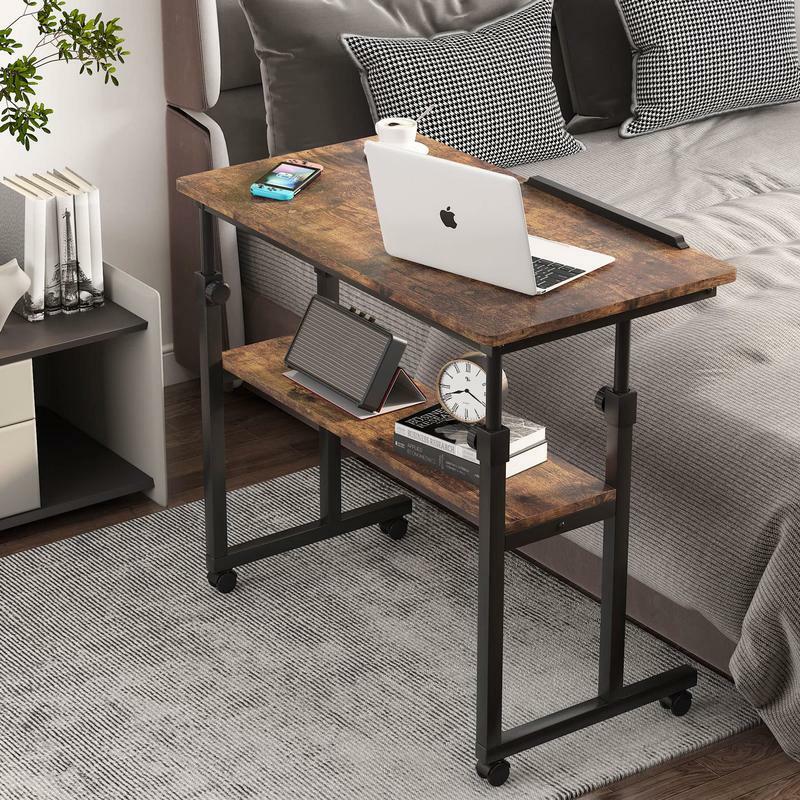 Tribeigns meja Laptop portabel kecil untuk tempat tidur Sofa, meja berdiri tinggi dapat disesuaikan