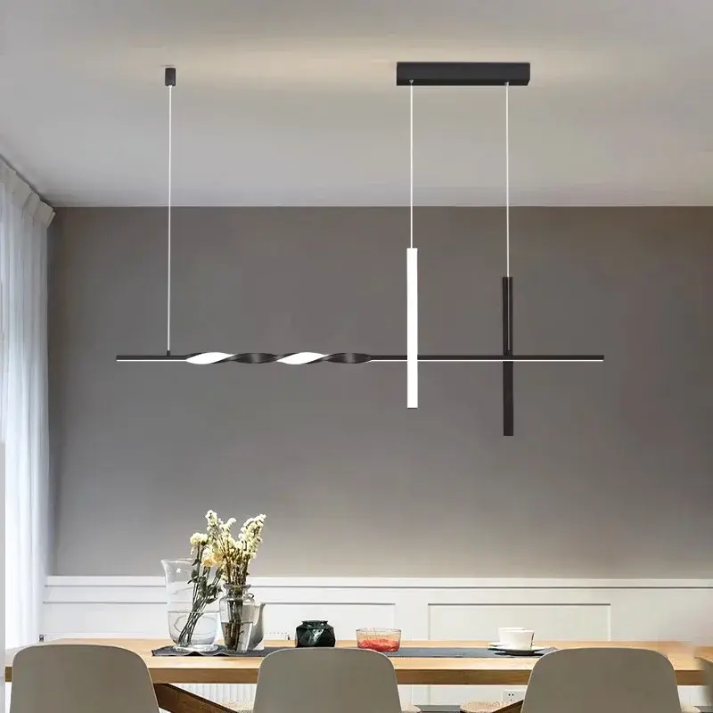 Plafonnier LED suspendu au design moderne, éclairage d'intérieur, luminaire décoratif de plafond, idéal pour un salon ou une salle à manger