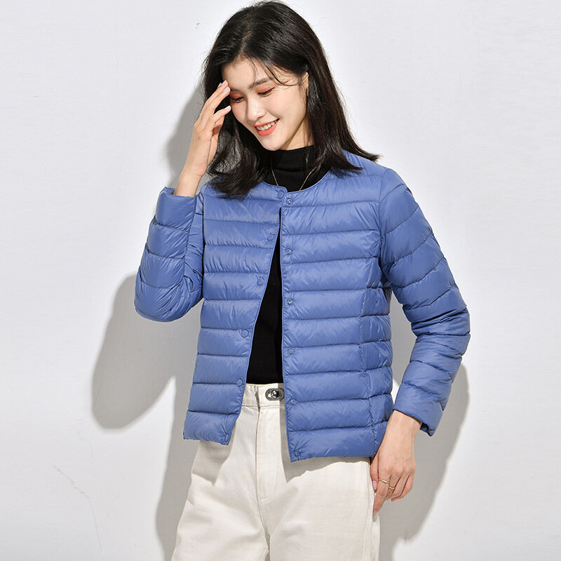 Ultra-light Thin Down Jacket Women Puffer Coat 2023 Autumn Winter Lightweight Portable 90% White Duck Keep Warm Down Jackets