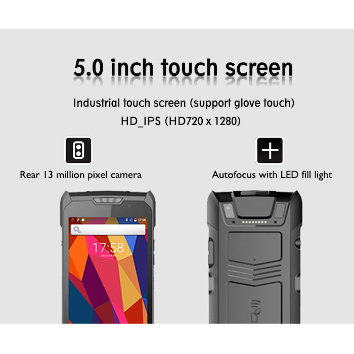 Asisten Digital pribadi seluler 1D/2D pemindai kode batang Android PDAS dengan pembaca NFC C50 Plus