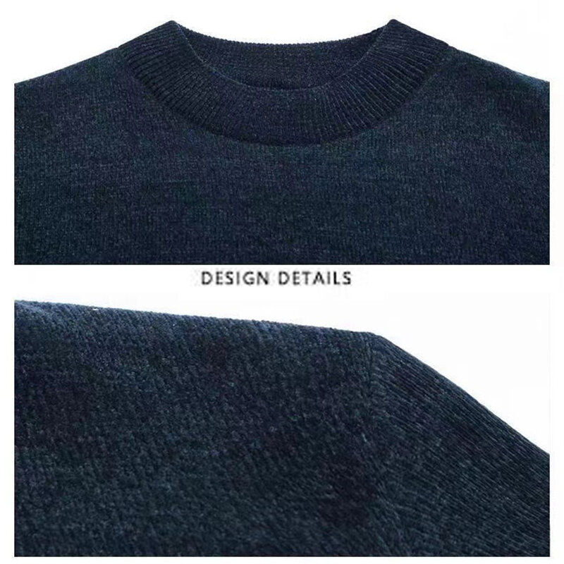 Мужской вязаный свитер с круглым вырезом, мягкий простой свитер с длинным рукавом для клуба, путешествий, уличная одежда