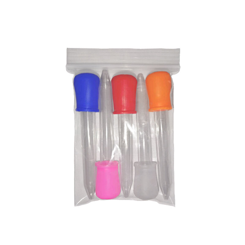 Pipetta in Silicone trasparente da 5ML pipetta contagocce in plastica per medicinali per bambini pipetta contagocce per alimenti liquidi buretta 10 colori