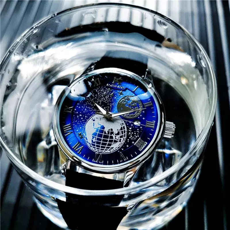 AOKULASIC 남성용 기계식 자동 시계, 럭셔리 브랜드, 패션 비즈니스 트렌드, 방수 시계