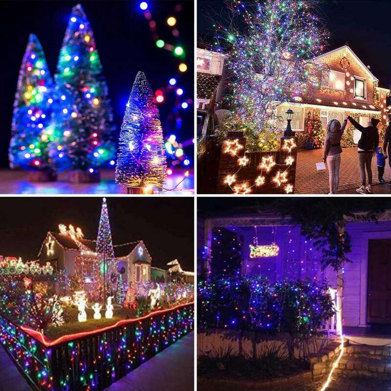 أضواء سلسلة LED الشمسية مقاوم للماء ، أضواء عيد الميلاد الجنية مرنة ، فناء في الهواء الطلق ، اللون ، 10 م ، 1 قطعة