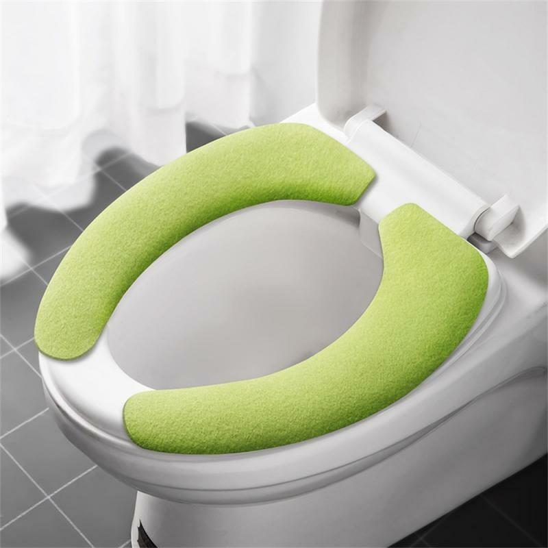 طقم غطاء مقعد المرحاض الفانيلا القابل للغسل القابل لإعادة الاستخدام ، ملصق دافئ ، حصيرة حمام ، أغطية تعبئة عالمية