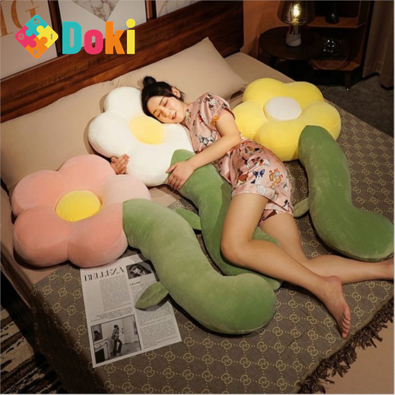 DokiToy-almohada larga creativa con diseño de flor de Sol para hombre y mujer, almohada nórdica con Clip para dormir, para las piernas, sofá, 2023