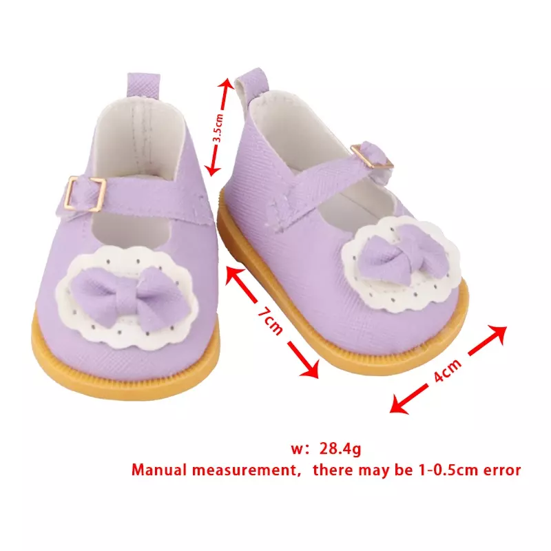รองเท้าตุ๊กตารองเท้าบู้ทคุณภาพสูงรองเท้าโบว์7ซม. สำหรับสาวอเมริกัน18นิ้วเครื่องประดับน่ารักสำหรับทารกแรกเกิด43ซม.