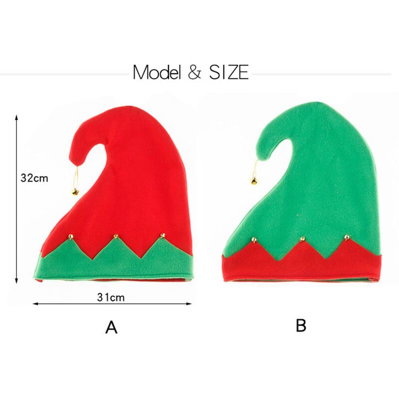 Elf Cap Pluche Hoed Met Metalen Bel Decoratie Voor Kerst Santa 'S Helper Hoeden Caps Party Accessoires Foto Pro 'S
