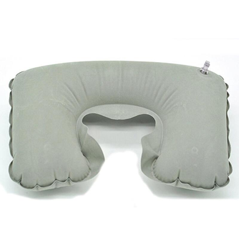 1 Pc Flocked Inflatable Air Cushion Head Neck Rest Support U-Shape Plane Flight Pillow Sleep Cushion Portable Travel Supplies