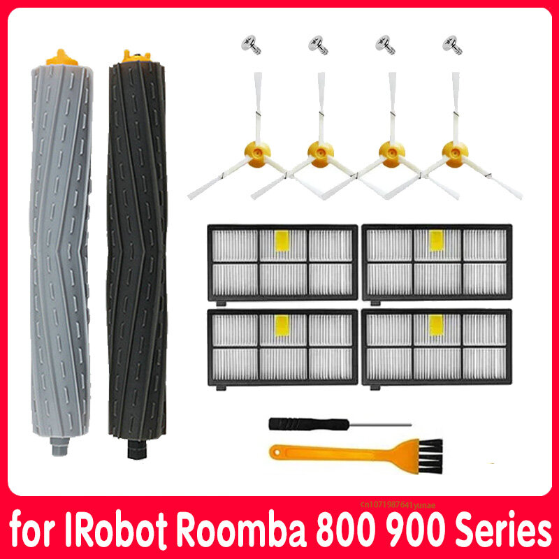 IRobot Roomba用HEpaフィルターサイドローラーブラシ、交換部品、掃除機、980、990、896、886、870、865、866、800、900シリーズ