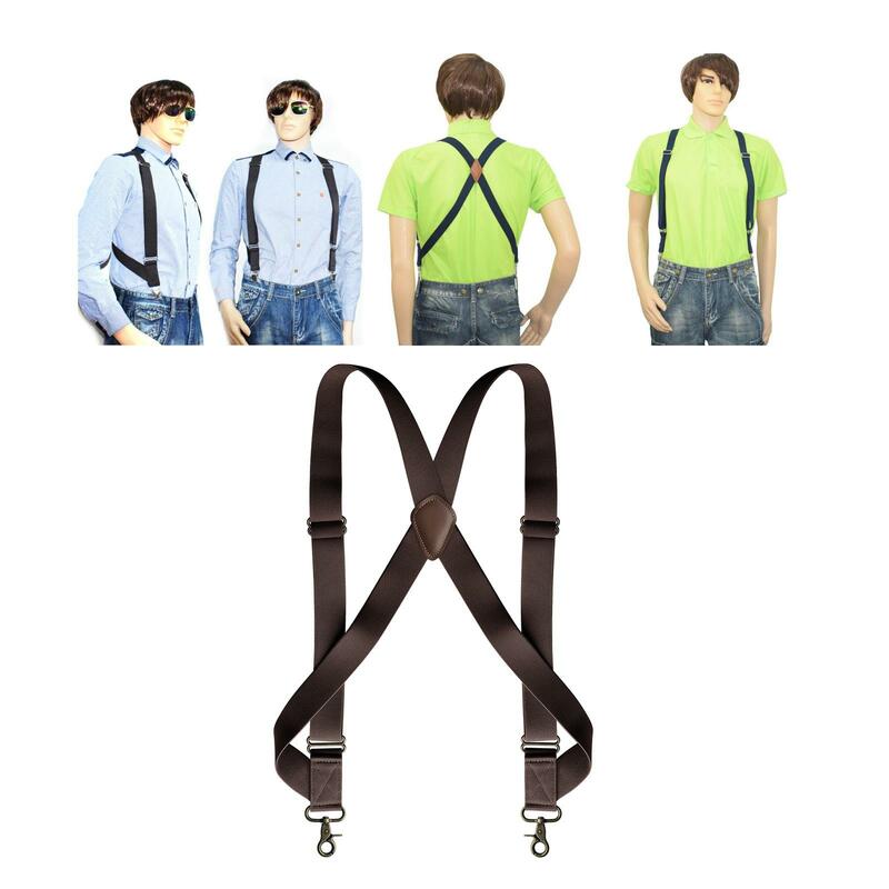 Mens Suspender with Swivel Hooks Elastic Straps Trucker Suspenders 1.4" Wide