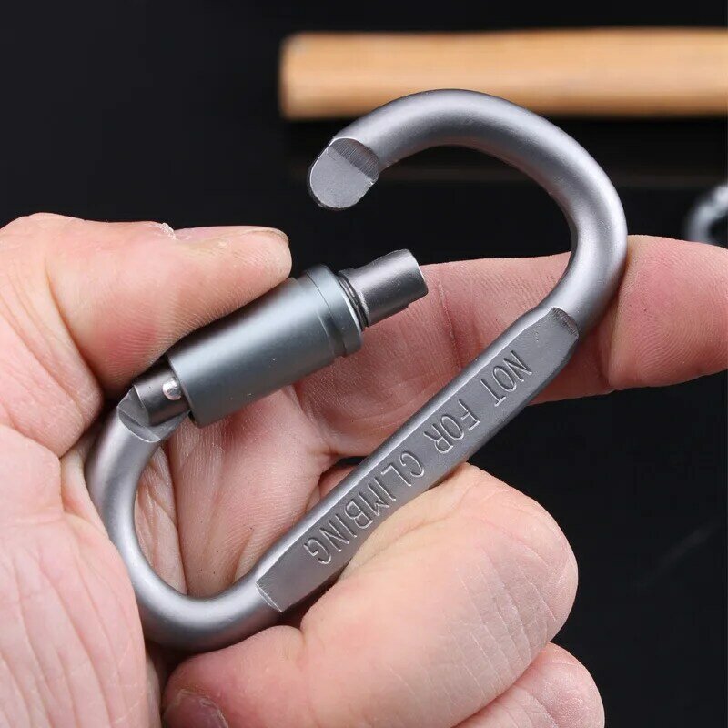 Carabiner ปีนเขา8ซม.ประเภท D Quickdraw Carabiner หัวเข็มขัดแขวนอลูมิเนียม Backpack Buckle Keychain Hook
