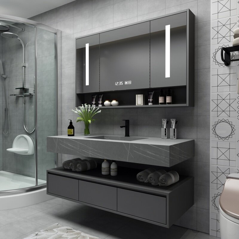 2023 New Solid Wood Wendy 40"; Popular Bathroom Cabinet Furniture Vanities Sink Nordic Home Furniture Modern Black Washroom Toil