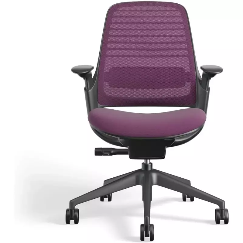 كرسي عمل مريح مع عجلات ، كرسي مكتب ، يساعد على تحسين الإنتاجية والتحكم في الوزن ودعم الظهر ودعم الذراع