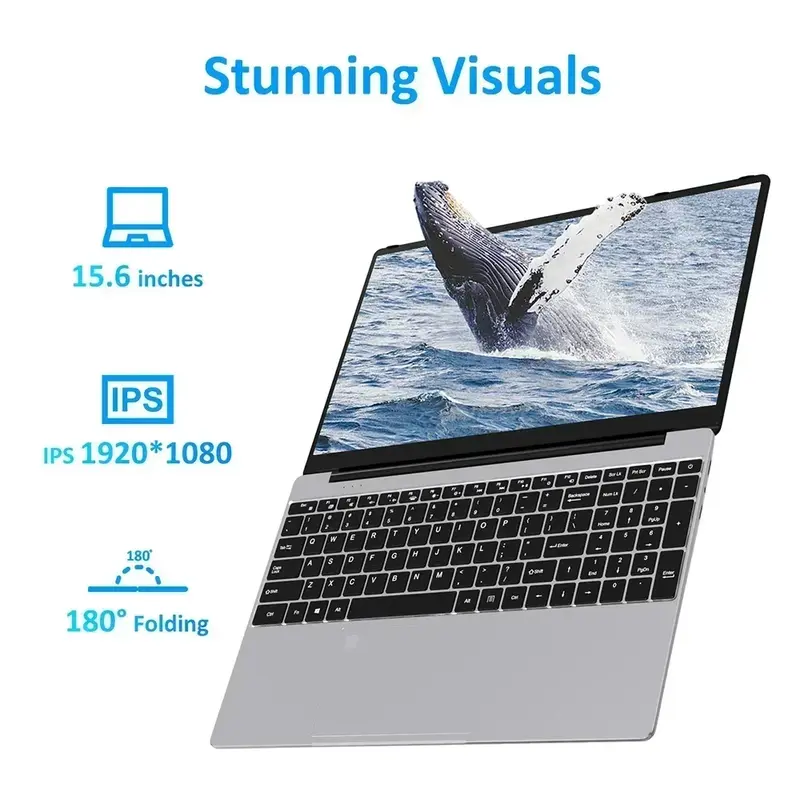 Greatium-Gaming Laptop para Mulher, 15,6-Polegada Notebook, Intel Alder N95, 32GB, Slot DDR4, 2TB, M.2 WiFi, Escritório, Estudo, Ultrabook