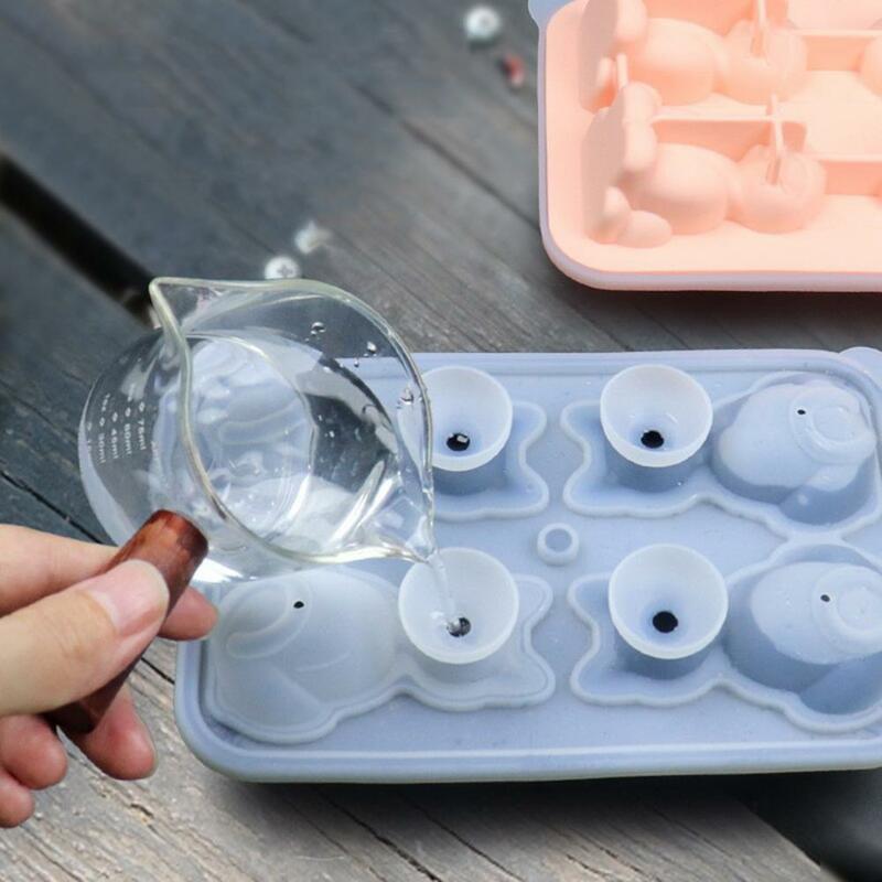 Cat Silicone Ice Cube Tray Easy Release Refrigerator Summer Cocktail Whiskey 3D Kitten Ice Maker Mold Kitchen Items