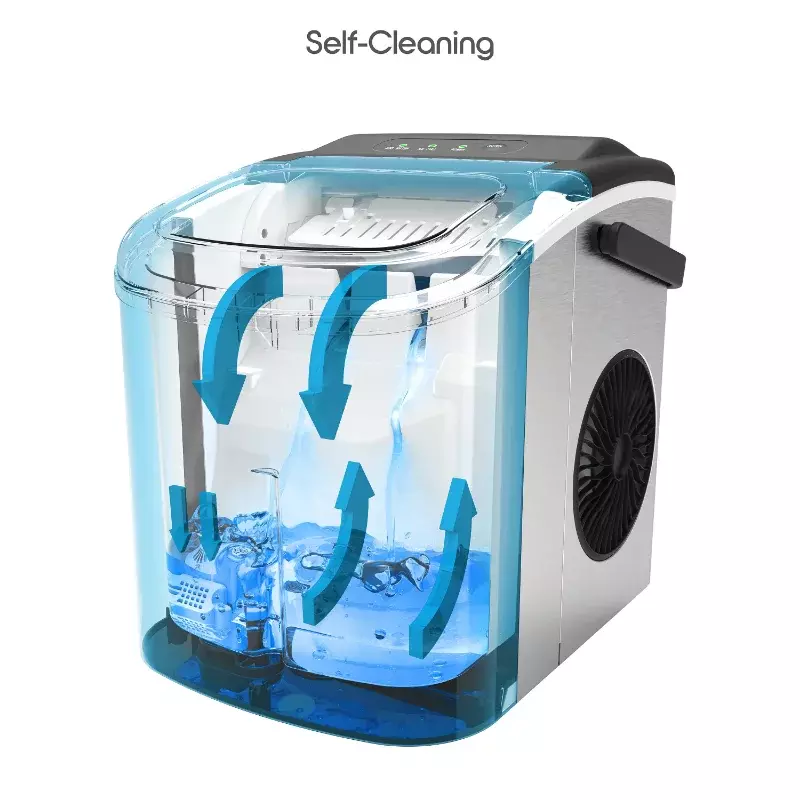 Máquina de hielo de cubo rápido, máquina de hielo portátil de bala de encimera, 26lbs/24 horas