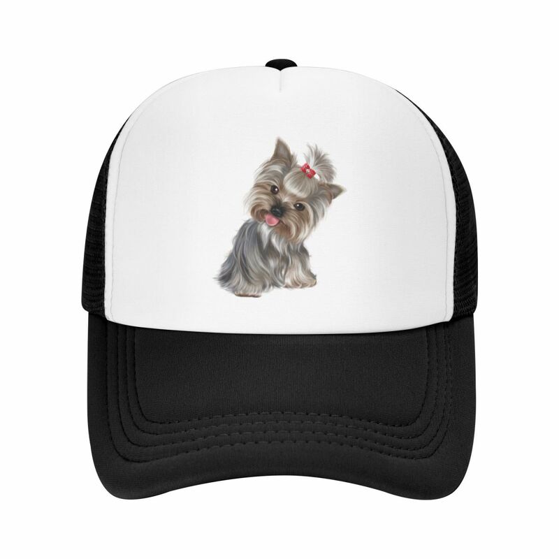 Topi bisbol Custom klasik Yorkshire Terrier topi Trucker anjing lucu dapat diatur pria wanita perlindungan matahari