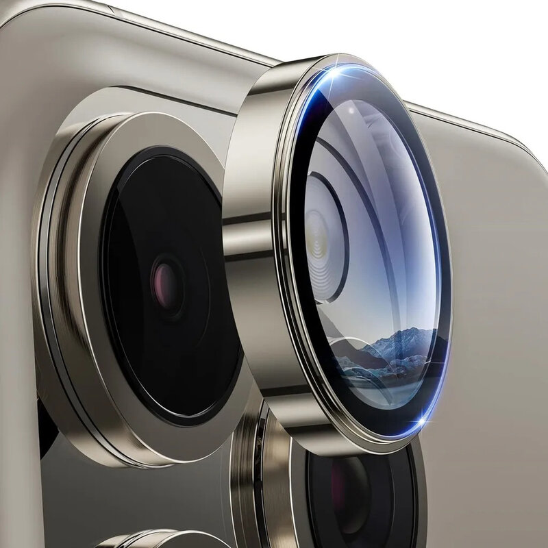 Металлический протектор объектива камеры для iPhone12 13 14 15 Pro Max 9H чехол для камеры из закаленного стекла для объектива iPhone 15 Pro оригинальный цвет