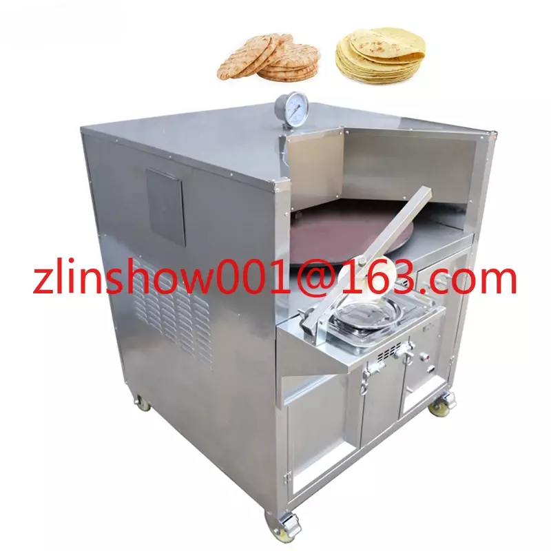 Commercial rotating flat naan bake making electric gas tandoor lebanese chapati arabic roti pita bread oven other snack machines