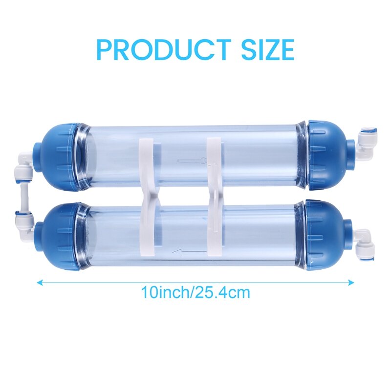 Filtro de agua para sistema de ósmosis inversa, 2 piezas, carcasa de cartucho, botella de filtro de carcasa T33, 4 accesorios de piezas, purificador de agua