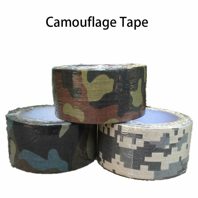 Camuflagem fita invisível, fita de tecido reutilizável aderente caça rifle, bandagem elástica, envoltório auto-adesivo, poliéster, forma Camo