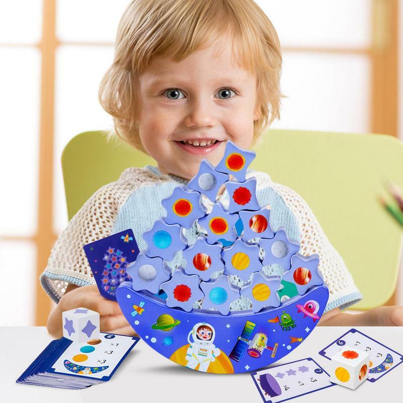 Blocchi impilabili blocchi di legno impilabili gioco di equilibrio gioco Montessori apprendimento precoce giocattolo educativo STEM per bambini e ragazzi