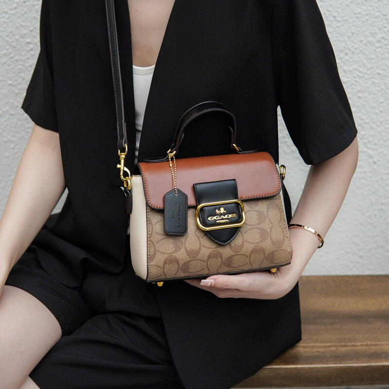 Новинка 2024, женская сумочка для пожилых, французская нишевая модная дизайнерская Ретро сумка через плечо