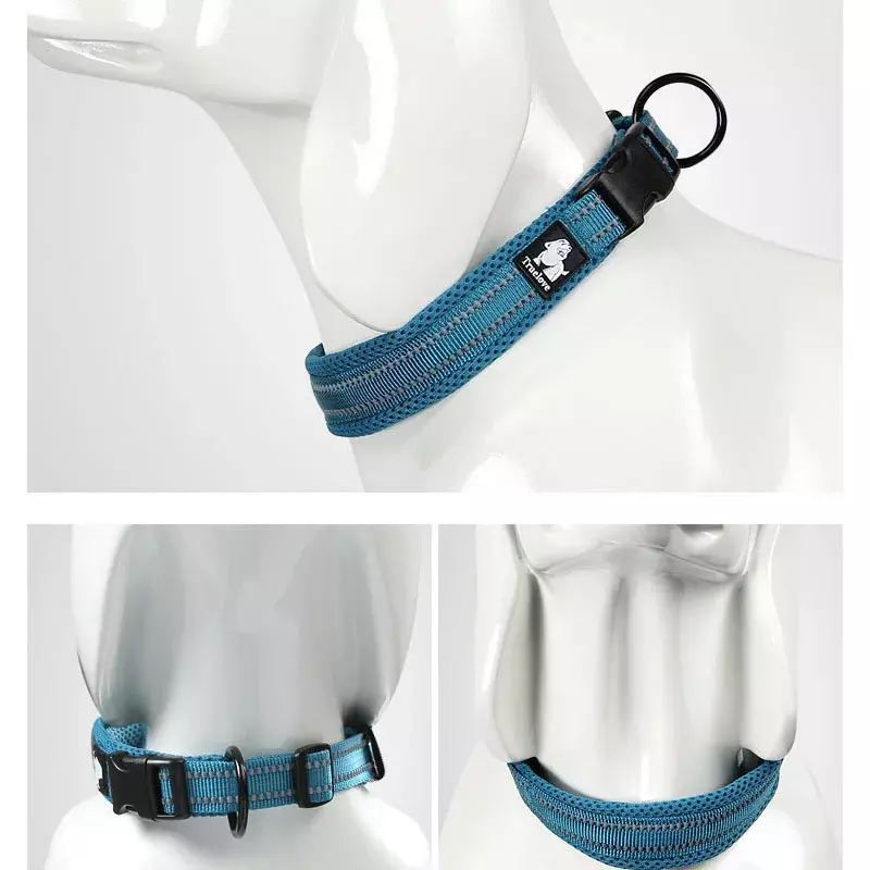 Truelove-Collar de malla ajustable para perro, accesorio reflectante de nailon, objeto, duradero y resistente para todas las edades, 8 tamaños, 3m
