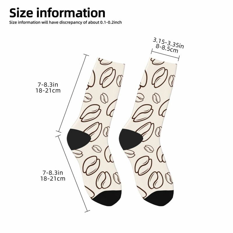 Calcetines de compresión con estampado de granos de café para hombre y mujer, calcetín Unisex con estampado divertido, Harajuku, sin costuras, novedad