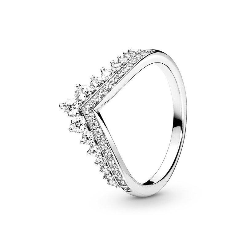 925 Silber ring funkelnden Querlenker Herz Ring Prinzessin Querlenker Fingerring für Frauen Hochzeits geschenk Pandor Ring Schmuck DIY