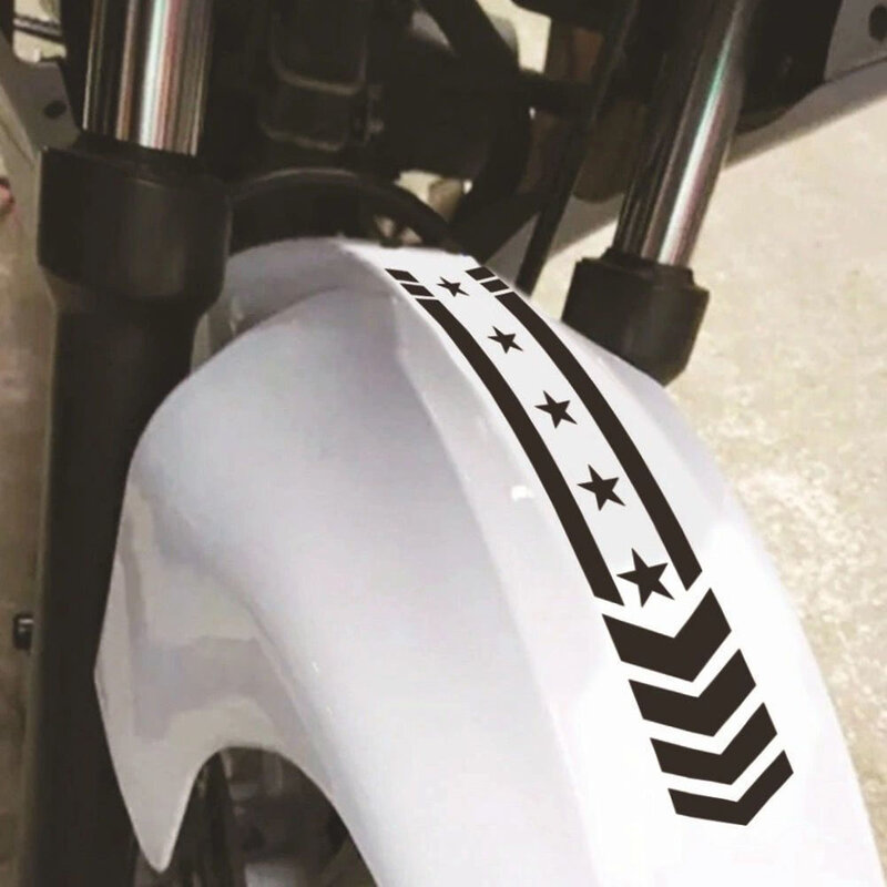 Motocicleta Reflective Fender Adesivos, Seta Aro Stripe Roda, Decalques Protegidos UV, Impermeável, 35x5.5cm, 1 Pc