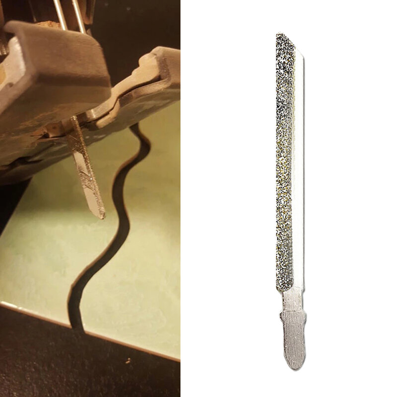 Accessori lame per seghetto alternativo argento T-shank 100mm piastrelle che tagliano su fibra di vetro diamantato rivestito per il taglio di piastrelle di granito